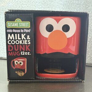 Sesame Street Workshop by Our Name is Mud ELMO Milk & Cookies Dunk Mug 12 oz